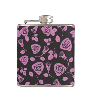 Floral Roos Achtergrond Heupfles