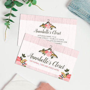 Floral Roos Clothes Hanger Closet Mode Boutique Visitekaartje