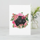 Floral Roos D20 Tabletop RPG Gaming Dice Bedankkaart (Staand voorkant)