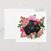 Floral Roos D20 Tabletop RPG Gaming Dice Kaart (Voorkant / Achterkant)