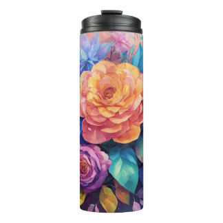 Floral Roos Design Thermische Tumbler Thermosbeker