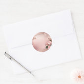 Floral Roos Gold Botanical Ronde Sticker (Envelop)