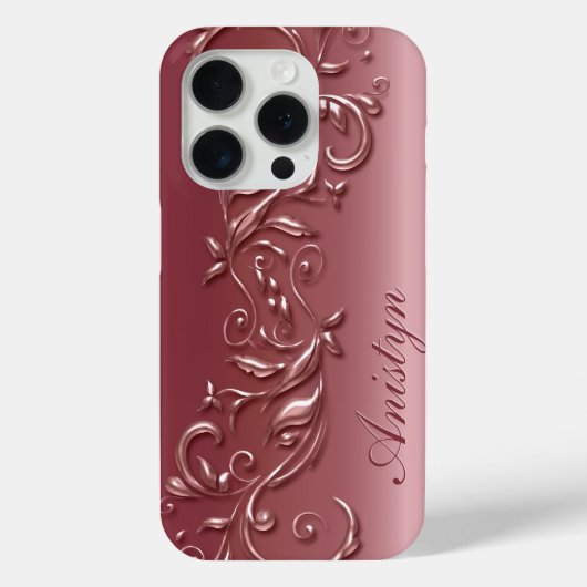 Floral Roos Gold - gepersonaliseerd Case-Mate iPhone Case (Achterkant)