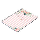 Floral Roos Gold Pink Stripe Script Future Mrs. Notitieboek (Linkerzijde)