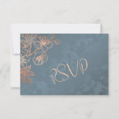 Floral Roos Gold Wedding RSVP (Achterkant)