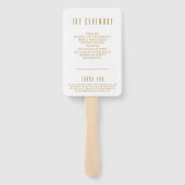 Floral Roos Golden Script White Wedding Programme Handwaaier (Achterkant)