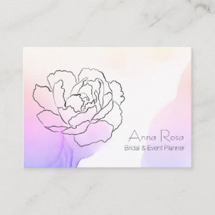 *~* Floral Roos Lavendel & Roze Pastel Waterverf Visitekaartje