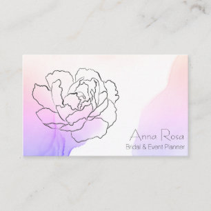 *~* Floral Roos Lavendel & Roze Pastel Waterverf Visitekaartje