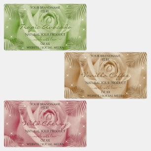 Floral Roos Light Red Brown Green Product Labels