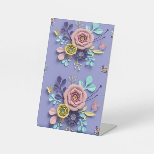 Floral Roos Pedestal Sign Reclamebord Met Voetstuk (Voorkant)