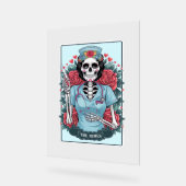 Floral Roos Skeleton Nurse Tarot Kaart Halloween E Acryl Bord (Hoek)