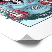 Floral Roos Skeleton Nurse Tarot Kaart Halloween E Poster (Hoek)