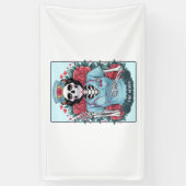 Floral Roos Skeleton Nurse Tarot Kaart Halloween E Spandoek (Verticaal)