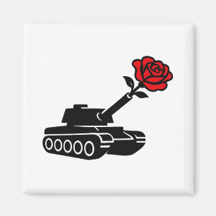 Floral Roos Tank Anti War Pacifism Magneet
