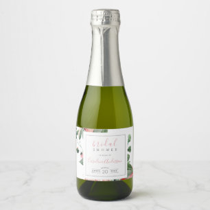 Floral Roos Vrijgezellenfeest Mini mousserende wij Sparkling Wijnetiket