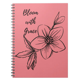 Floral rose avec Carnet de grâce
