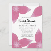 Floral rose avec des rayures Invitation à la douch (Devant)