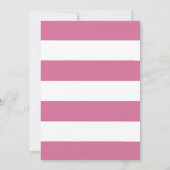 Floral rose avec des rayures Invitation à la douch (Dos)