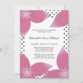 Floral rose avec points Invitation de douche nupti (Devant)