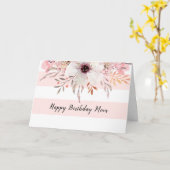 Floral rose blanc Anniversaire ou carte de fête de (Fleur jaune)