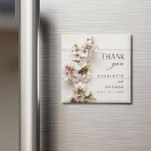 Floral rose blanc | Magnet de faveurs de mariage