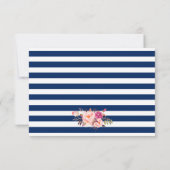 Floral rose Bleu Grandes Mariage RSVP Repas (Dos)