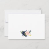 Floral rose Blush Blue Wedding RSVP Gold (Dos)