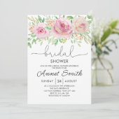 Floral rose Bridal shower Invitation (Debout devant)