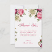 Floral rose | Carte de remerciements d'anniversair (Devant)