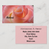 Floral rose Carte de visite à la retraite Floral à (Devant / Derrière)