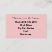 Floral rose Carte de visite à la retraite Floral à (Dos)