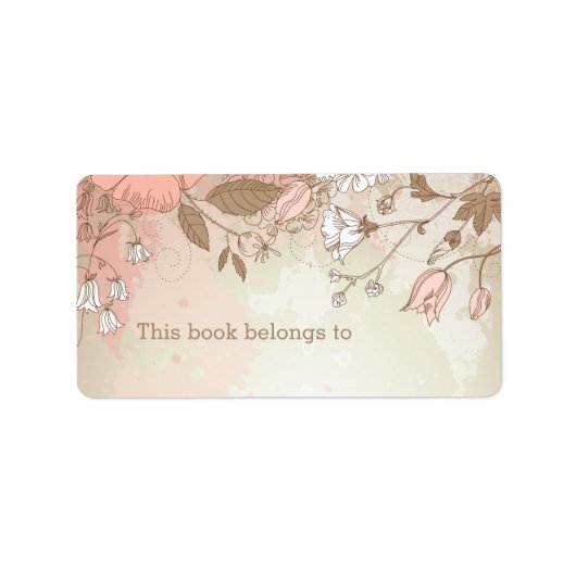 Floral rose "Ce Livre Appartient" Étiquette (Devant)