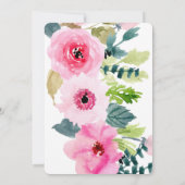 Floral rose C'est une invitation Baby shower fille (Dos)