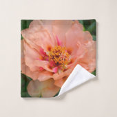 Floral rose couleur pêche (Gant de toilette)
