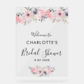 Floral rose Elegant Fête des mariées Bienvenue (Recto)