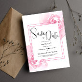 Floral rose Enregistrer la date Invitation