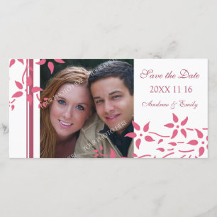 Floral rose Enregistrer la date Mariage Cartes pho