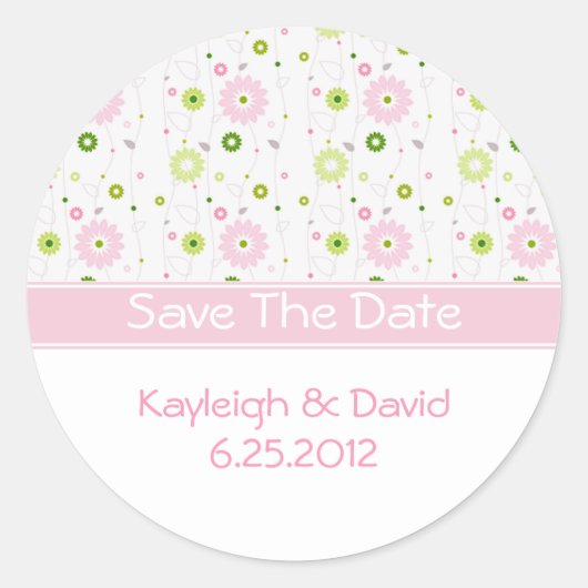 Floral Rose Enregistrer Le Sticker Date (Devant)