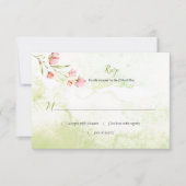 Floral rose et aquarelle verte RSVP (Devant)