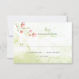 Floral rose et aquarelle verte RSVP