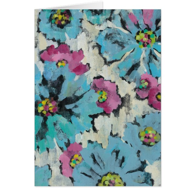 Floral rose et bleu graphique (Devant)