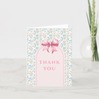 Floral rose et bleu | Merci