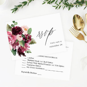 Floral rose et bordeaux 7 w Repas RSVP