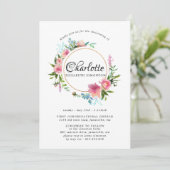 Floral rose et couronne d'or Invitations Christeni (Debout devant)
