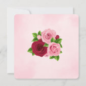Floral rose et rouge Roses Quinceanera Invitation (Dos)