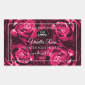 Floral rose Étiquette de produit Fleurs Roses avec (Devant)