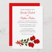 Floral Rose Faire-part de mariage (Devant / Derrière)