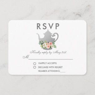 Floral rose Fête des mariées Argent Tea Party RSVP