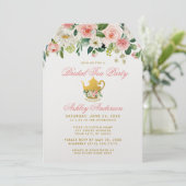 Floral rose Fête des mariées Tea Party Invitation (Debout devant)