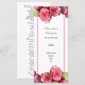 Floral rose frontière rose programme de mariage ég (Devant / Derrière)